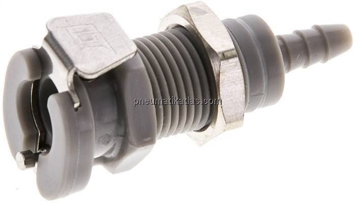 Schott-Kupplungsdose (MC) mit Schlauchtülle, Polypropylen (grau)