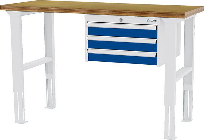 Arbeitstisch B2000mm HV 3 Schbl. 7035/5010 Forum