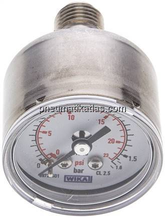 ES-Manometer waagerecht, 40mm, 0 - 1,6 bar, G 1/4"