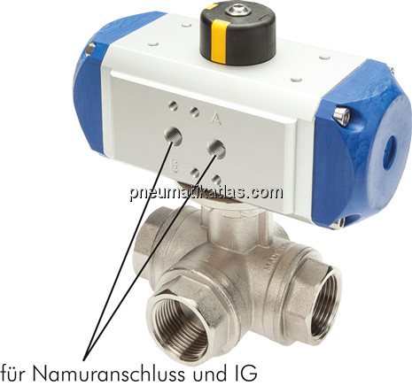 Exemplarische Darstellung: 3-Wege Kugelhahn mit pn