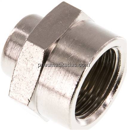 Muffe G 3/8"-G 1/8", Messing vernickelt