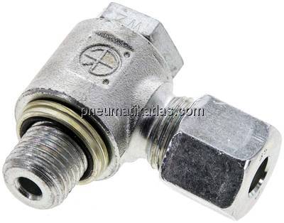 Winkel-Schwenkverschraubung M 14x1,5-8 S (M16x1,5), Stahl verzinkt