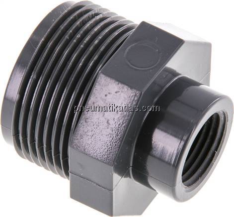 Reduziernippel G 1-1/4"(AG)-Rp 1/2"(IG), PVC-U