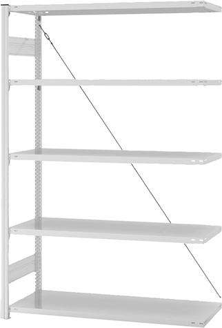 Anbauregal, 5 BD 2000x500x1300, hellgrau