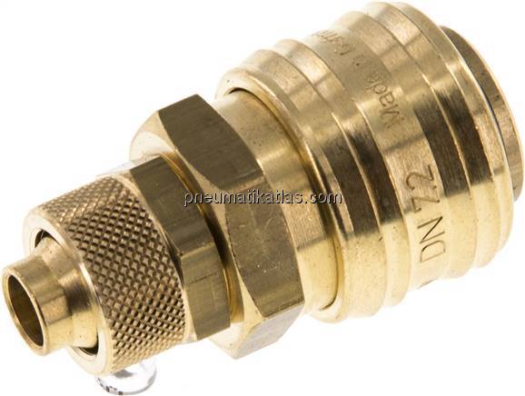 Kupplungsdose (NW7,2) 12x9mm Schlauch, Messing