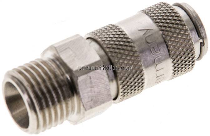 Kupplungsdose (NW2,7) G 1/8"(AG), Messing vernickelt