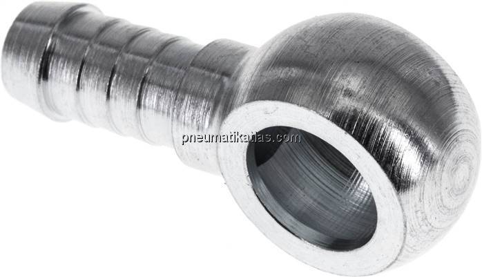 Schlauchnippel 16mm Ring, 11 - 12mm, Stahl verzinkt