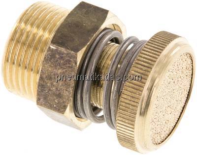 Drosselschalldämpfer G 3/4", Messing, Rändelschraube