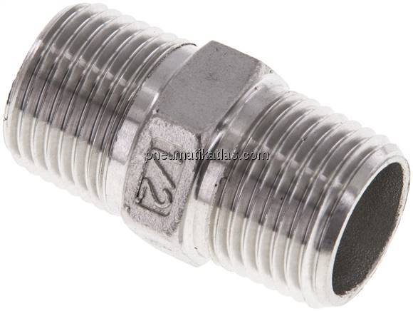 Doppelnippel NPT 1/2"-NPT 1/2", 1.4408