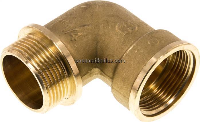90°-Einschraubwinkel G 1-1/4"(IG)-G 1-1/4"(AG), Messing