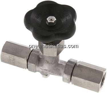 Manometer-Absperrventil G 1/2" Spannmuffe - Spannmuffe,1.4571