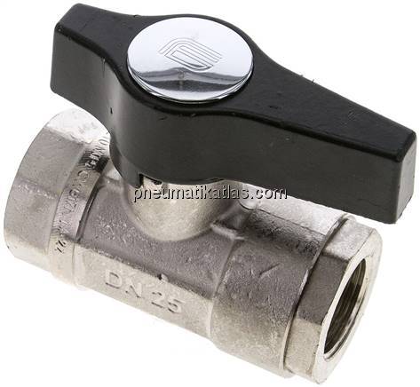 Hochdruck-Kugelhahn G 1", Messing vernickelt