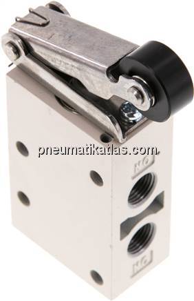 3/2-Wege Endschalter G 1/8", Rollenhebel, Rolle aus Kunststoff