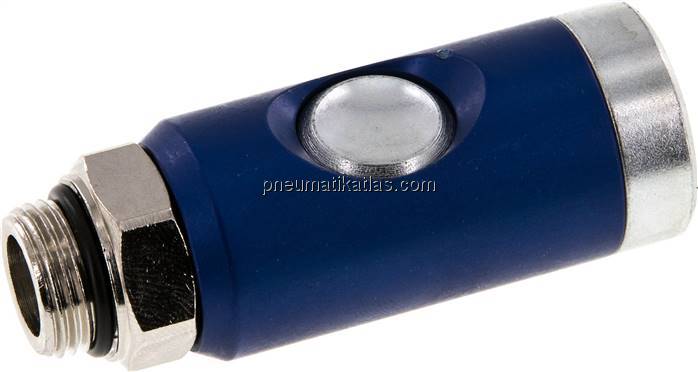 Sicherheits-Druckknopfkupplung (NW7,2), G 3/8" AG, Stahl verzinkt