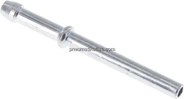 Schlauchnippel Rohr 4, Schl. 3 - 4mm, Stahl verzinkt