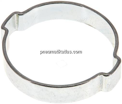 2-Ohr-Schlauchschelle 37,6 - 43mm, Stahl verzinkt (W1)