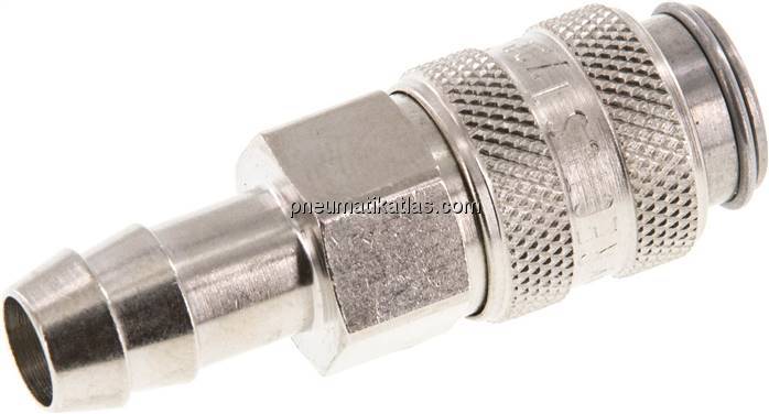 Kupplungsdose (NW5) 9 (3/8")mm Schlauch, Stahl gehärtet & vernickelt