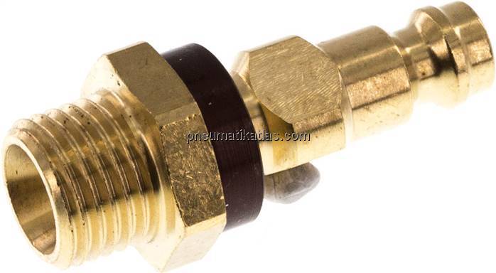 Kupplungsstecker (NW5) G 1/4"(AG), braun, Dreieck 9,5 mm