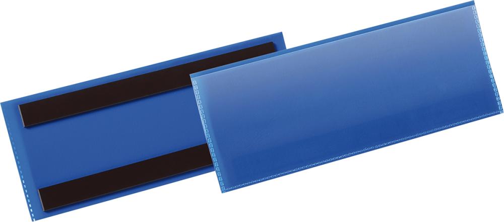 Etikettentasche magnetisch 1/2 A5 quer blau, magnetisch