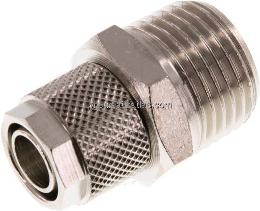 Gerade Verschraubung R 1/2"-12x10mm, Messing vernickelt