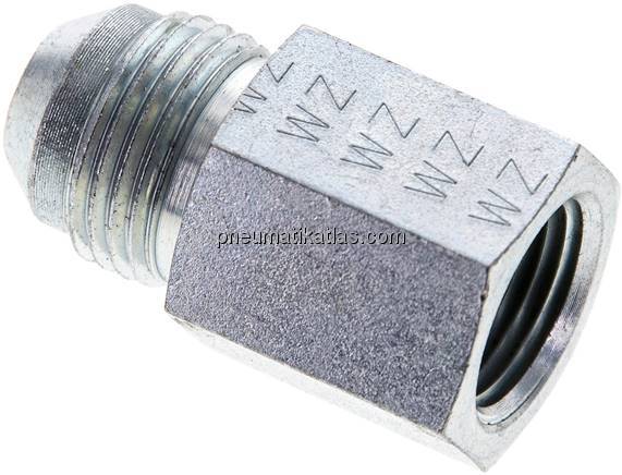 Reduziernippel UNF 3/4"-16(JIC-AG)-NPT 3/8"(IG), Stahl verzinkt