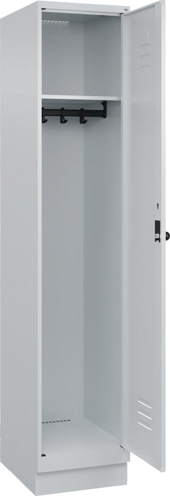 Garderobenschrank CLASSICB400xT500xH1950 mm RAL 7035/7035, 1 Abteil mit 100 mm hohem Sockel
