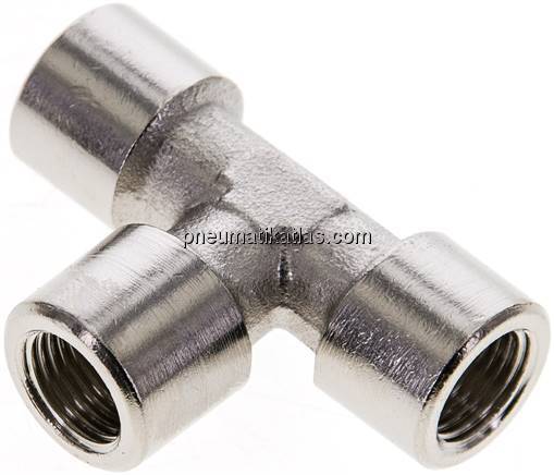 T-Stück G 1/8" (IG), Messing vernickelt