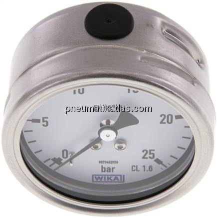 Chemie-Manometer waagerecht, 63mm, 0 - 25 bar