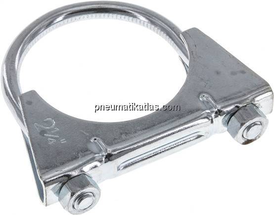 Bügelschelle komplett, 58mm, Stahl verzinkt