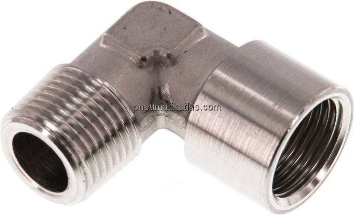 90°-Einschraubwinkel G 3/8"(IG)-R 3/8"(AG), 1.4404