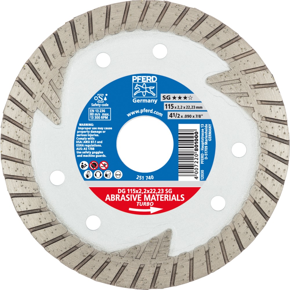 Diamantwerkzeuge für die Bauindustrie DG 115 x 2,2 x 22,23 SG