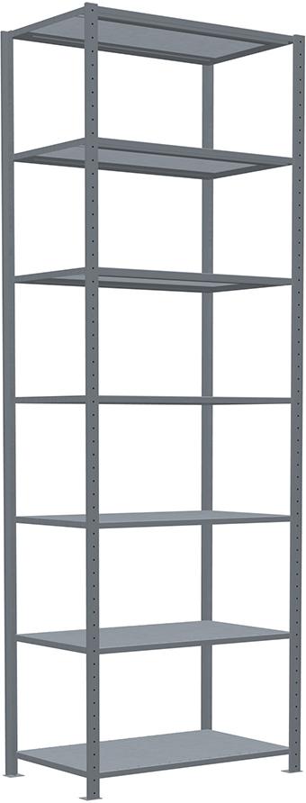 Steckregal B1000xT600xH3000 mm Grundfeld 7 Böden vzk Fachlast 330kg