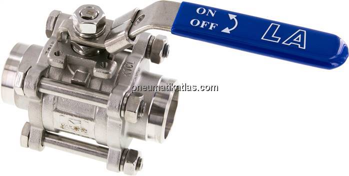 3-teiliger Edelstahl-Kugelhahn, Schweißende 42,4