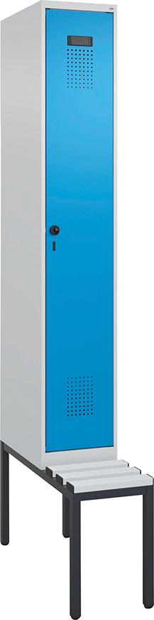 Spind Evolo PLUS 1 Abteil H2120xB300xT815mm 7035 5012 /P1G/7021P_DKB