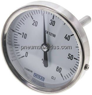 Bimetallthermometer, waagerecht D80/0 bis +60°C/63mm