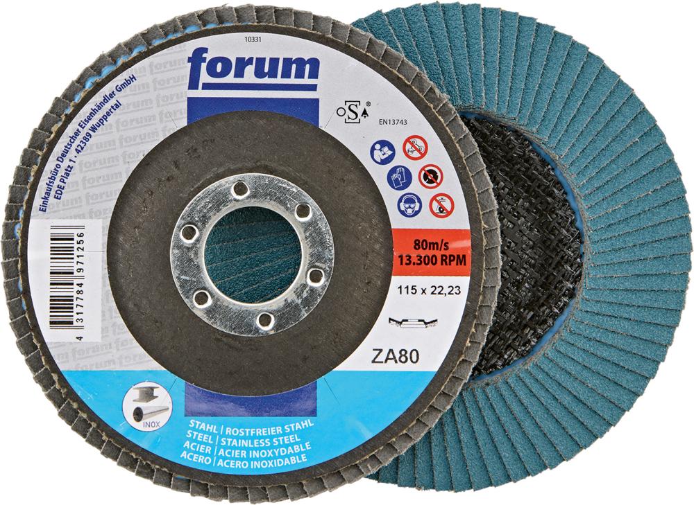 Fächerschleifscheibe 115mm, gewölbt, ZK 80 FORUM