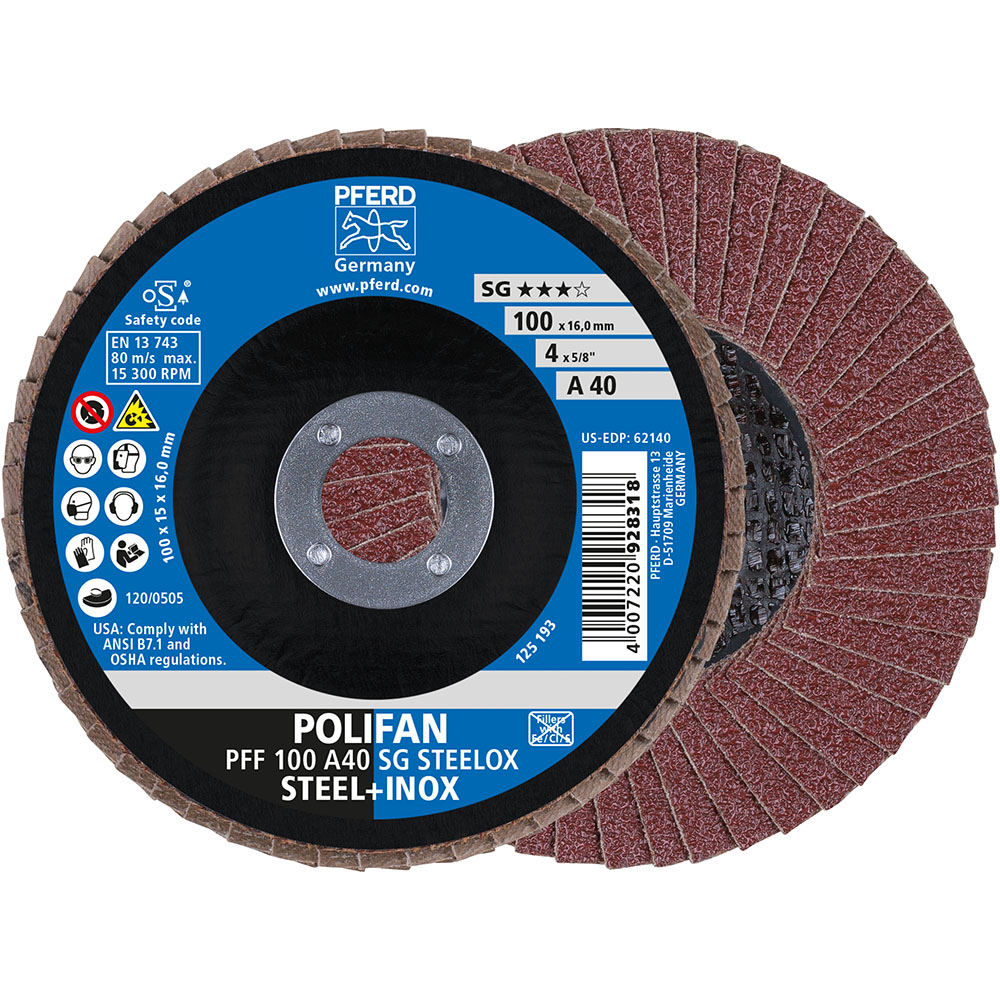 POLIFAN-Fächerscheiben PFF 100 A 40 SG STEELOX/16,0