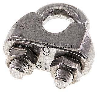 Drahtseilklemme f. 6,0mm Seil, M 5, B=13, 1.4436