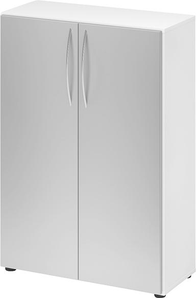 Schrank 4550 BM, 3OH K: Weiß /F: Silber 80x34,6x114,4 cm (BxTxH)
