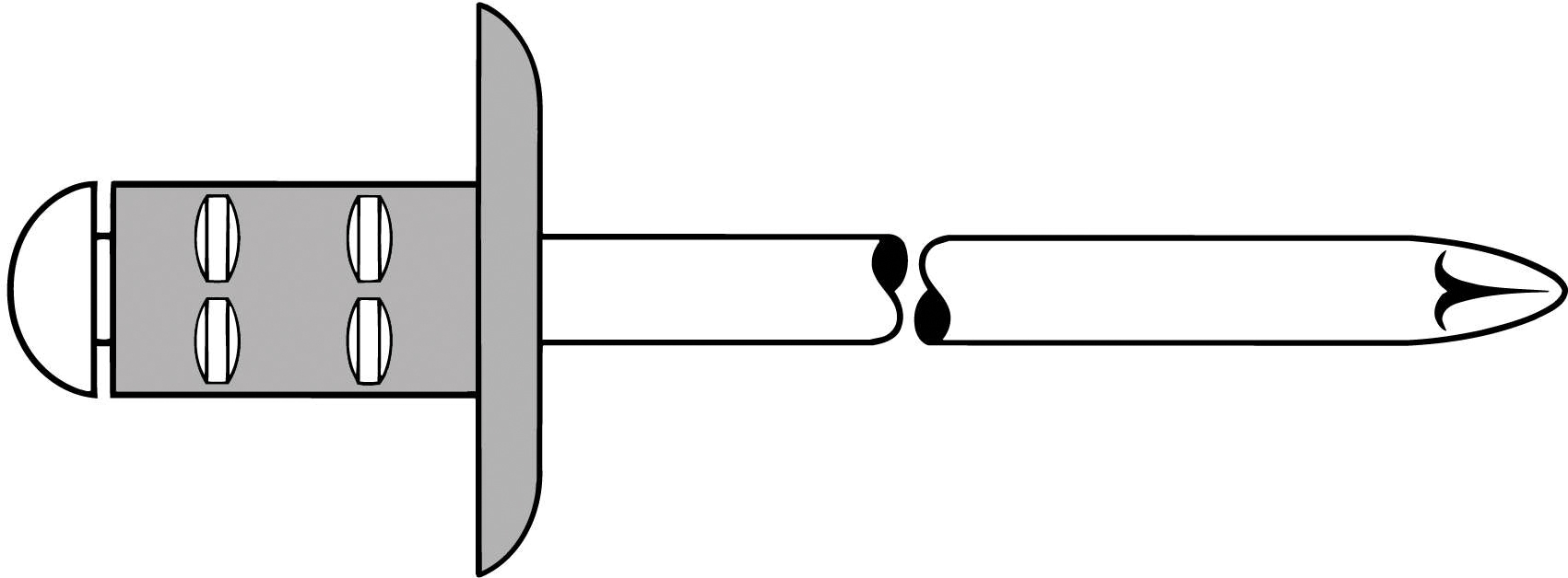 PolyGrip Blindniete Alu/Nirosta Großkopf 4,8 x 30 K 16