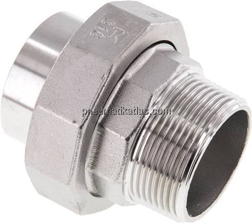 Anschweißverschraubung flach dicht. R 1-1/2"(AG)-48,3mm