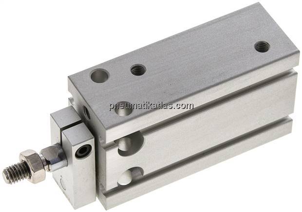 Direktmontagezylinder, Kolben 20mm,Hub 25mm, verdrehgesicherte Kolbenstange