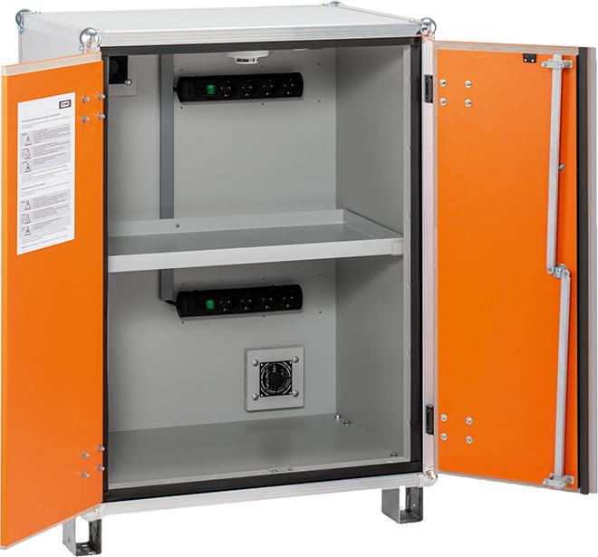 Akku Ladeschrank Premium 8/10 mit Stapelfüßen, 3-phasig