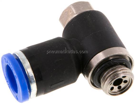 Winkel-Drosselrückschlagventil G 1/8"-8mm,abluftregelnd