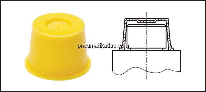 Detailansicht: Eingesetzt als Kappe