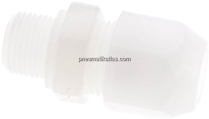 Gerade Verschraubung G 3/8"-14x12mm, PVDF (FDA)