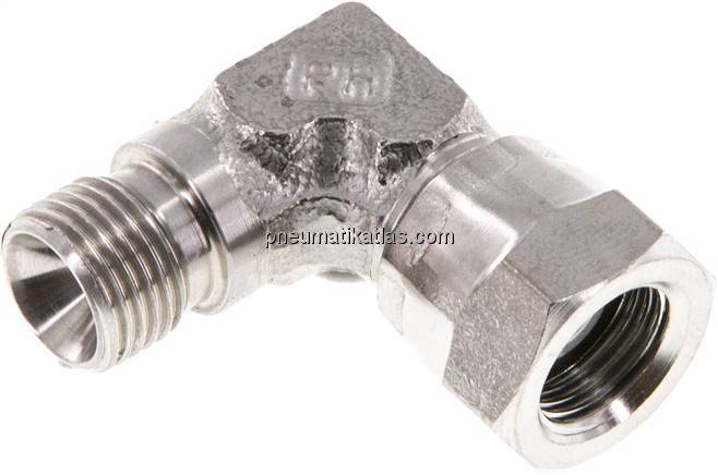 90°-Einschraubwinkel, 60°-Kegel, G 1/8", V4A