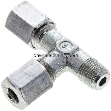 LE-Schneidringverschraubung M 10x1 (konisch)-6 L (M12x1,5), Stahl verzinkt