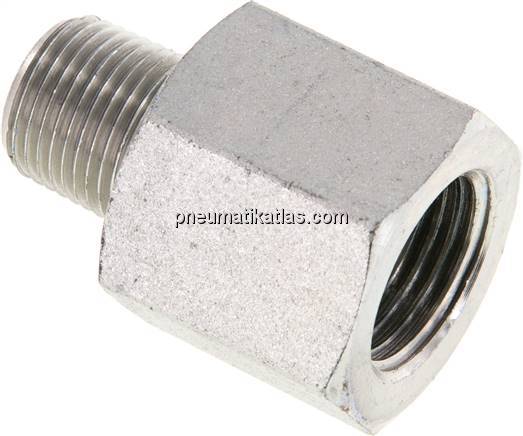 Reduziernippel NPT 3/8"(AG)-NPT 1/2"(IG), Stahl verzinkt