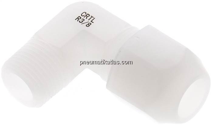Winkel-Verschraubung R 3/8"-12x10mm, PVDF (FDA)